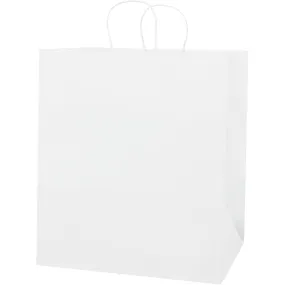 14 1/2 x 9 x 16 1/4" White Paper Shopping Bags