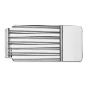 14k White Gold Solid Line Design Money Clip.