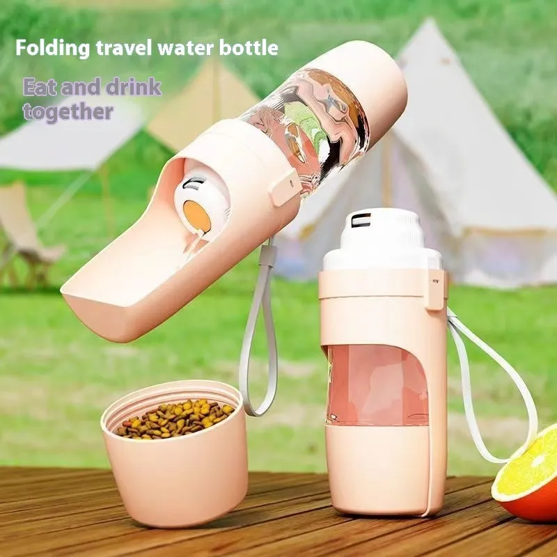 2 In 1 Portable Dog Water and Feeding Travel Bottle