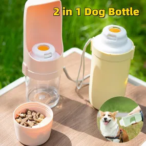 2 In 1 Portable Dog Water and Feeding Travel Bottle