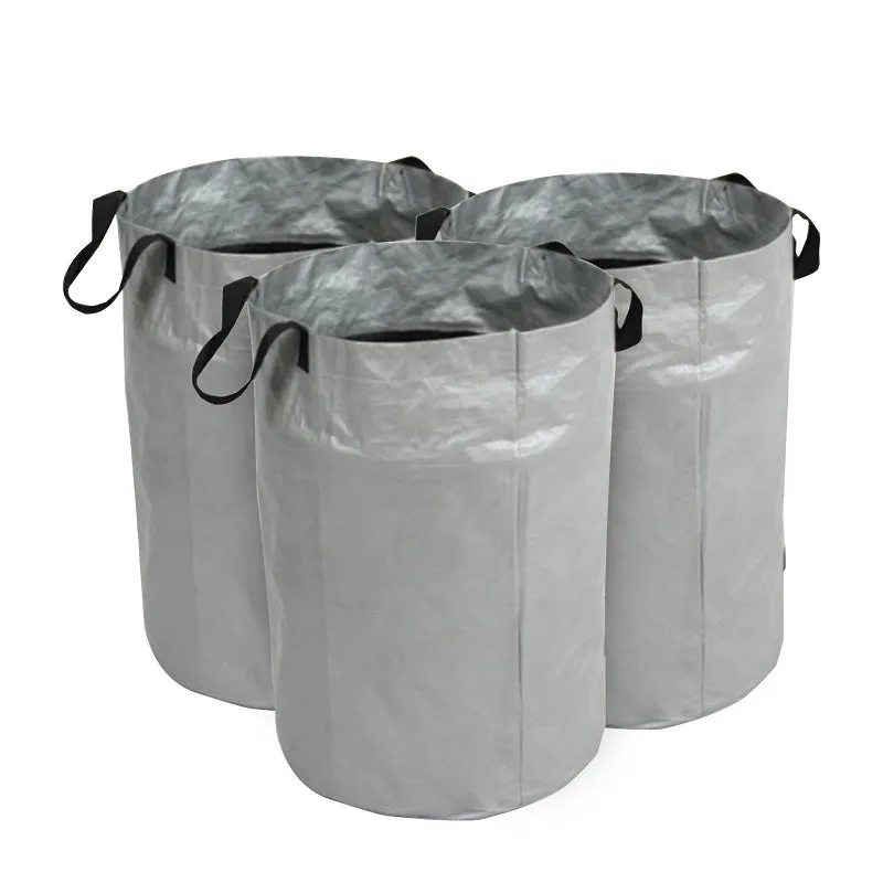 3PCS 100L Reusable Foldable Garden Waste Bag Leaf Weed Storage Bucket