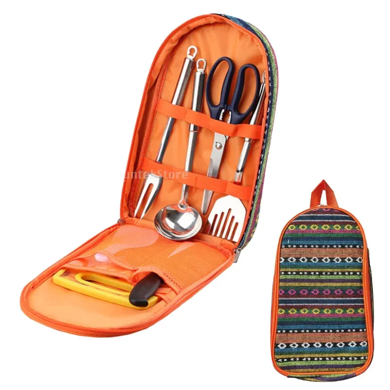 7-Piece Camping Kitchen Utensil Set with Carrying Bag