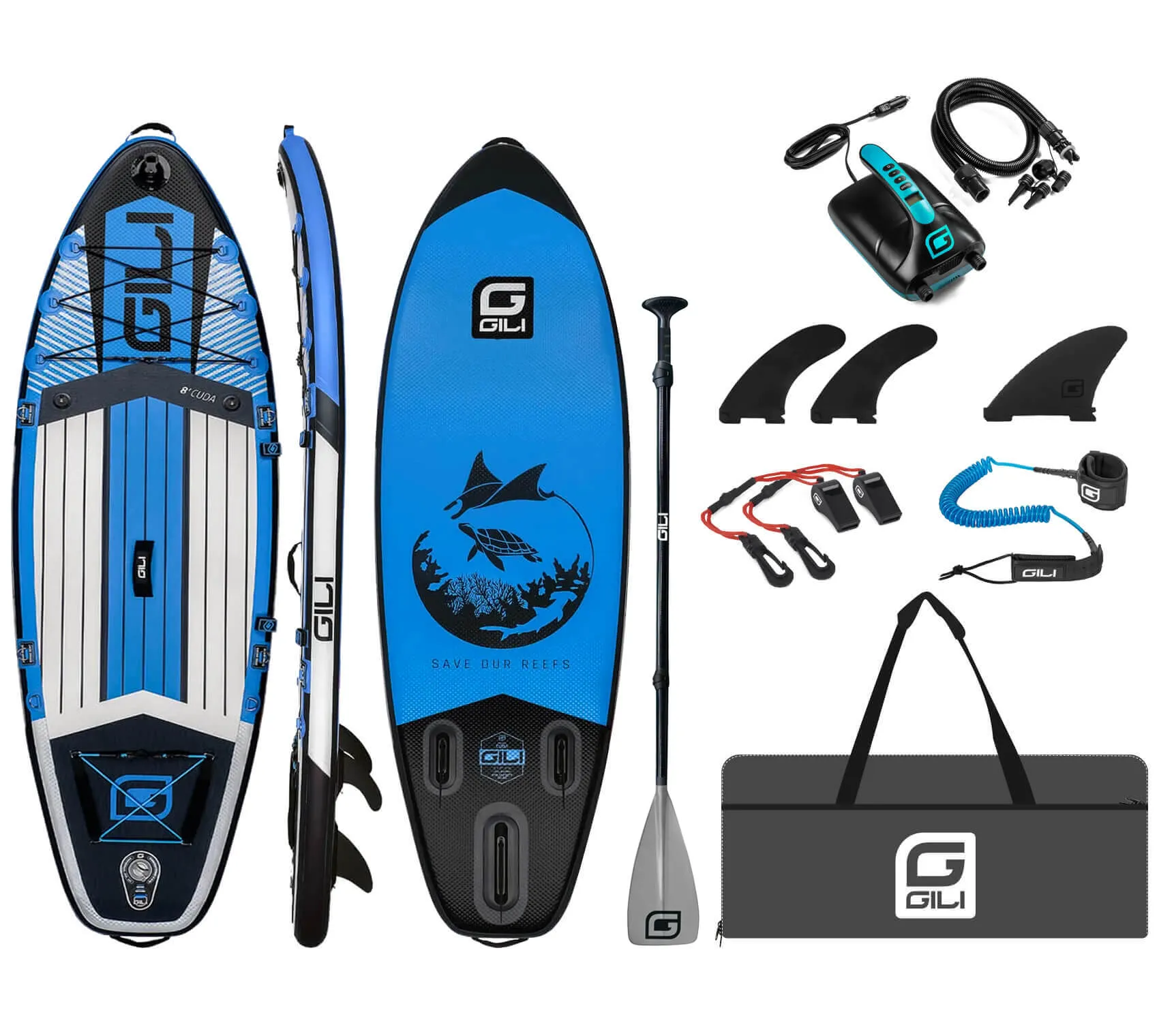 8' / 9' Cuda Inflatable Stand Up Paddle Board for Kids