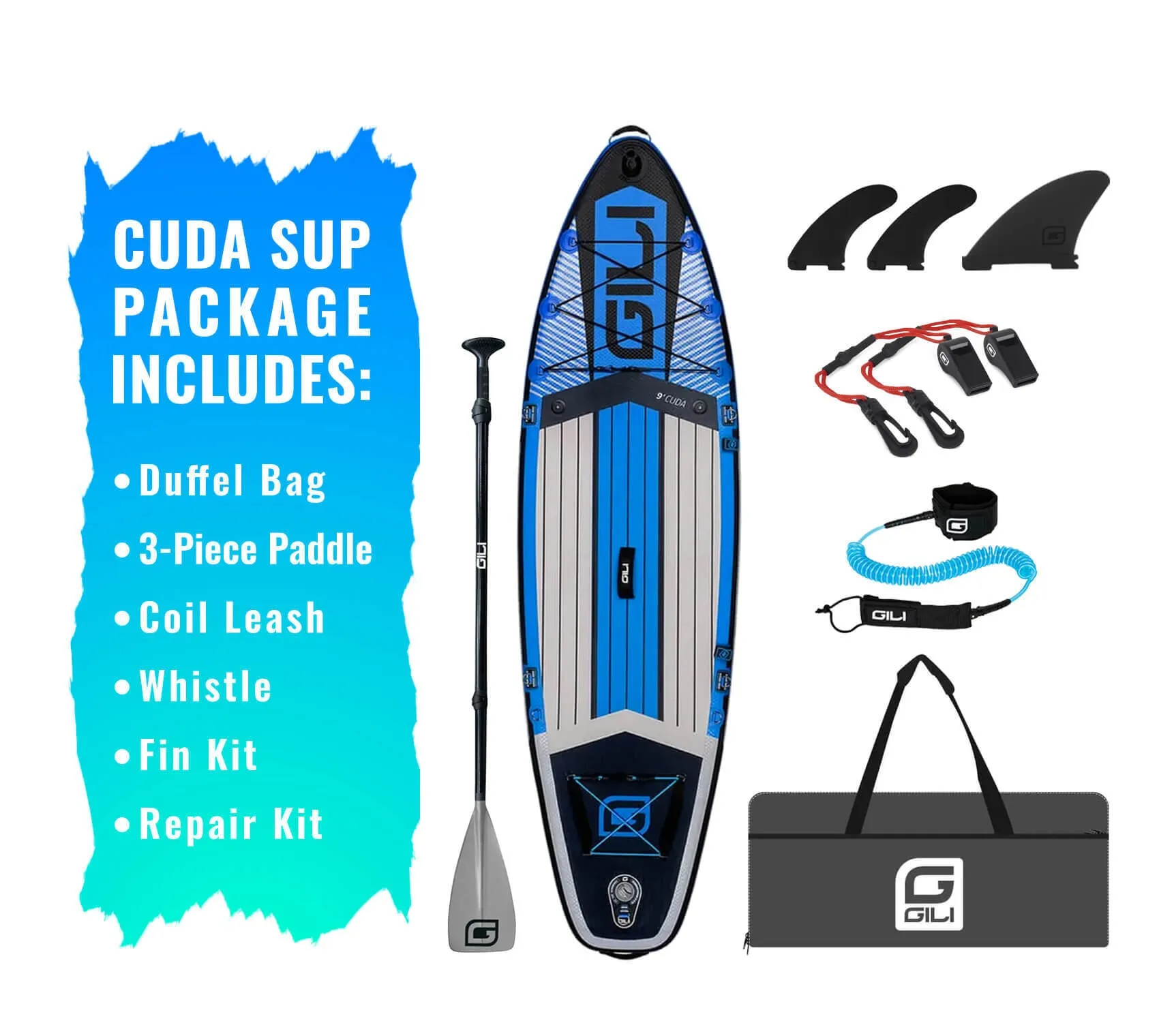 8' / 9' Cuda Inflatable Stand Up Paddle Board for Kids