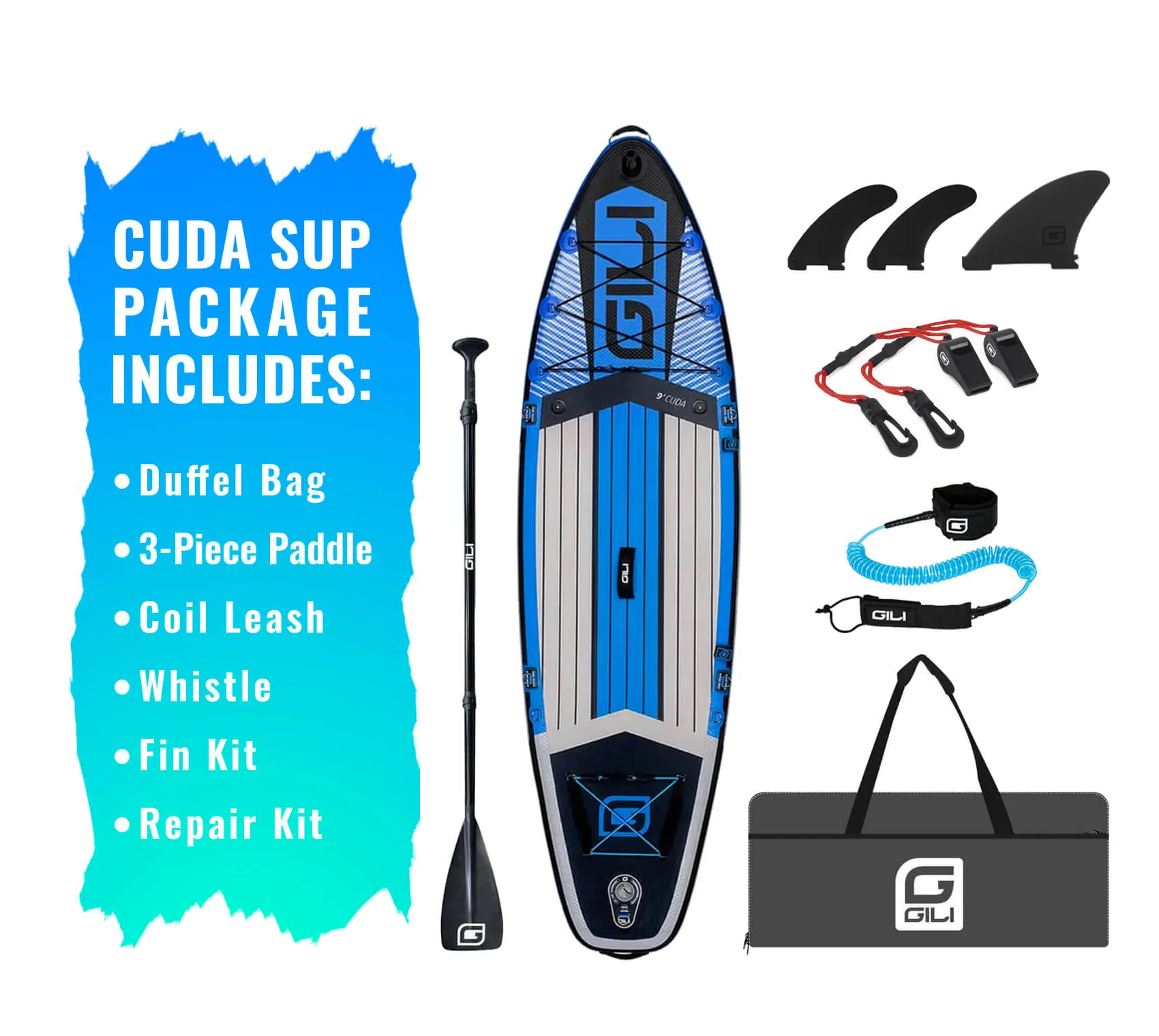 8' / 9' Cuda Inflatable Stand Up Paddle Board for Kids