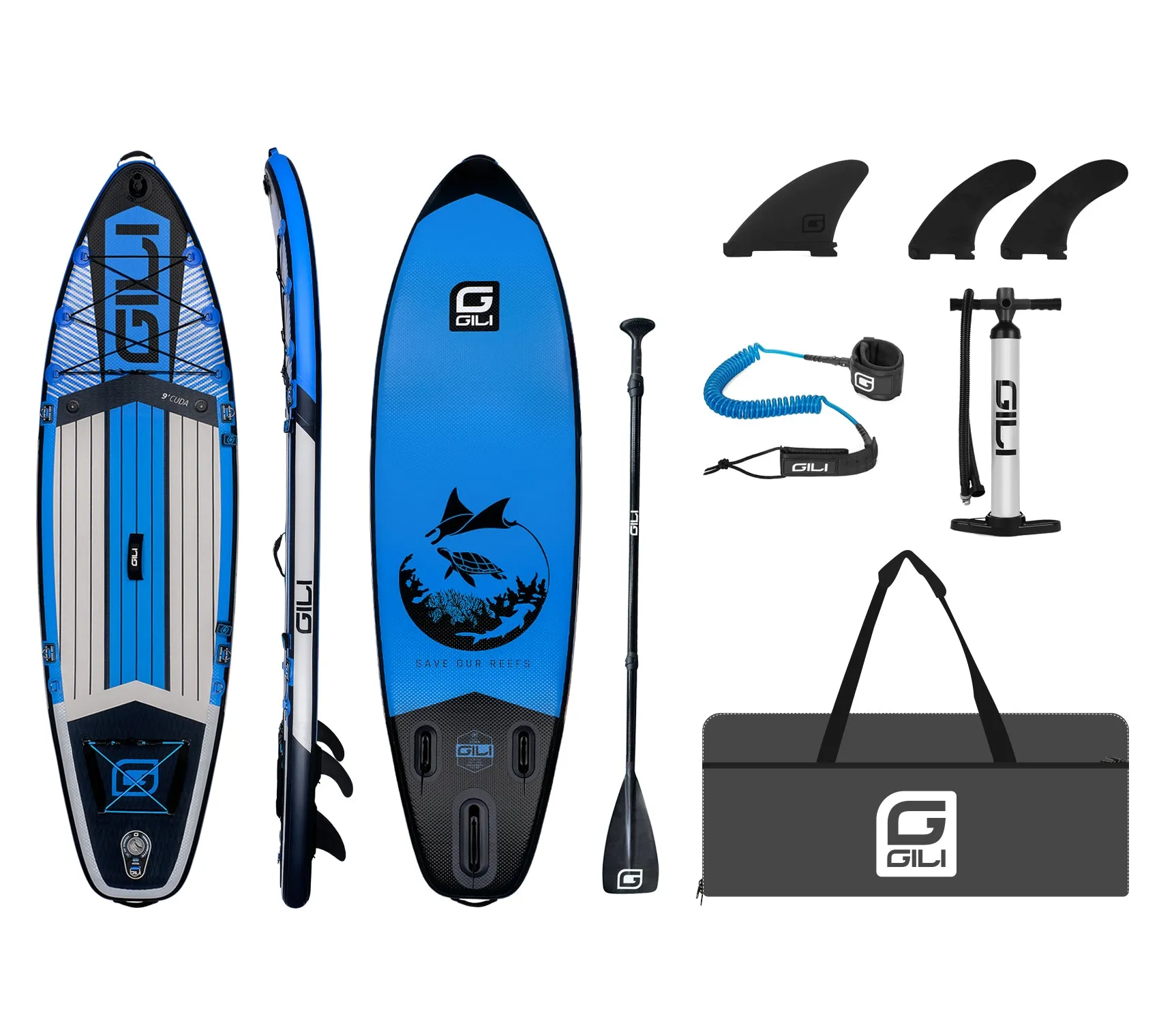 8' / 9' Cuda Inflatable Stand Up Paddle Board for Kids