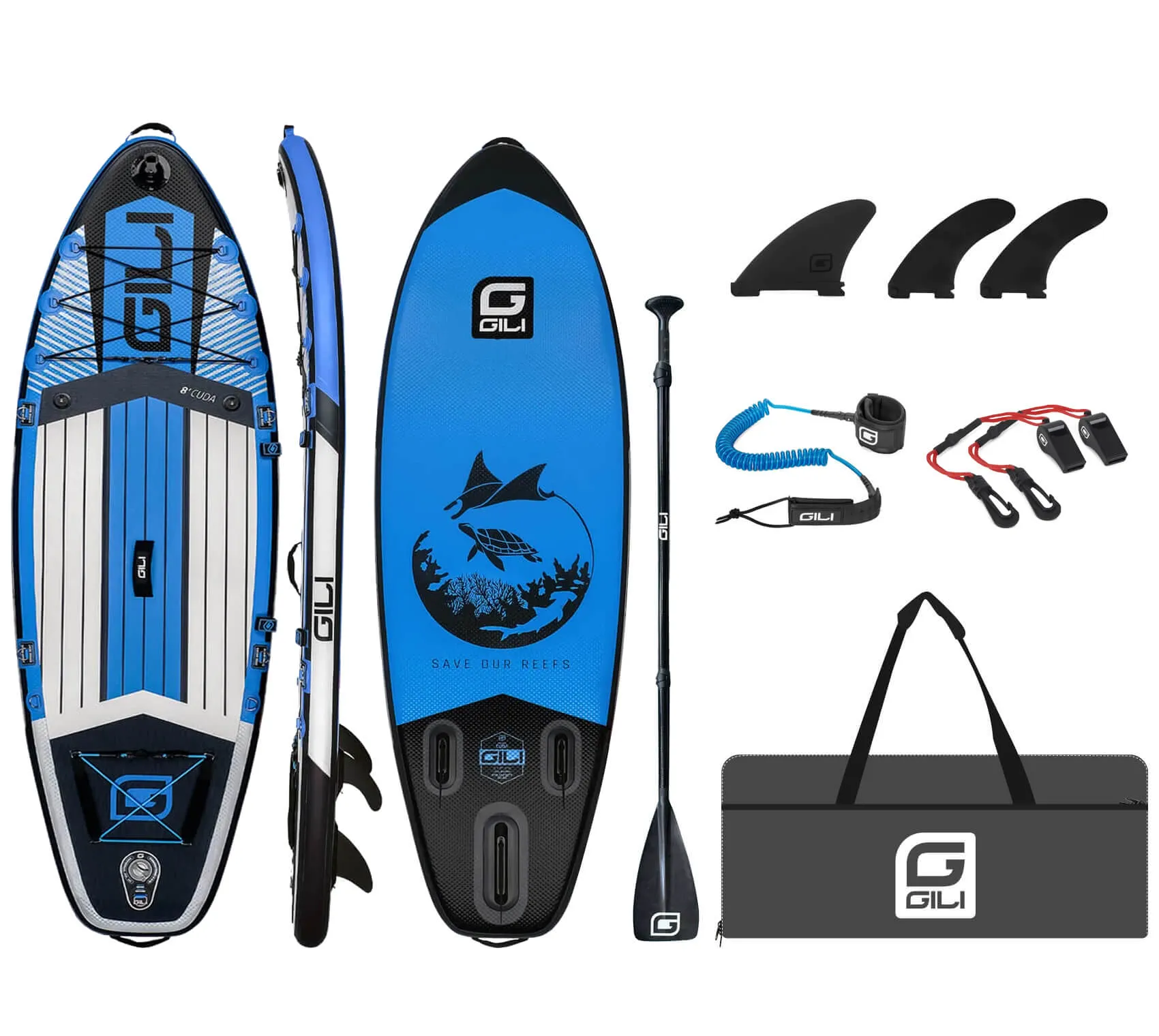 8' / 9' Cuda Inflatable Stand Up Paddle Board for Kids