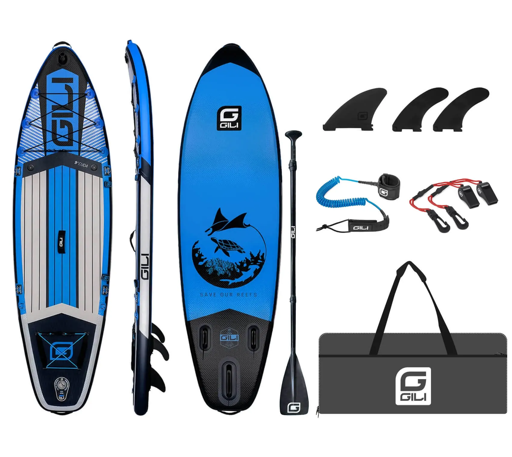 8' / 9' Cuda Inflatable Stand Up Paddle Board for Kids