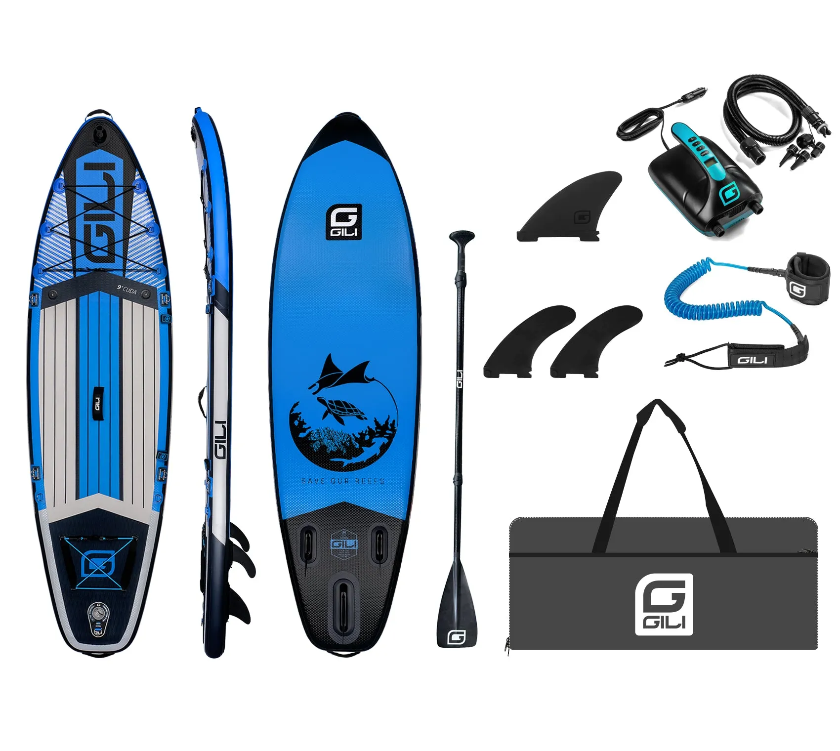 8' / 9' Cuda Inflatable Stand Up Paddle Board for Kids