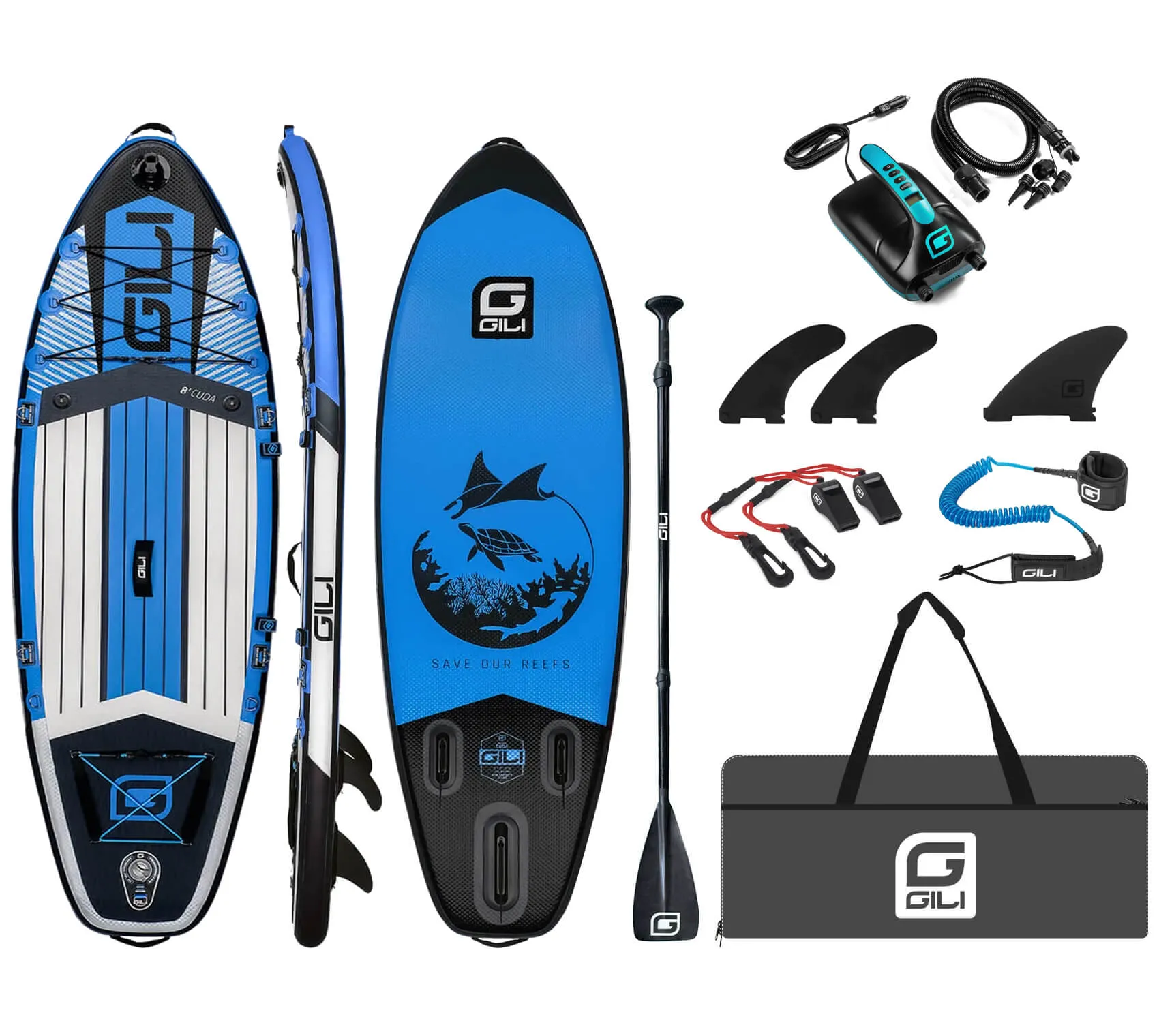 8' / 9' Cuda Inflatable Stand Up Paddle Board for Kids