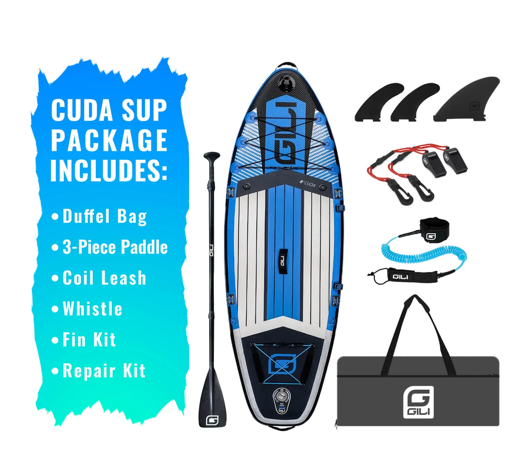 8' / 9' Cuda Inflatable Stand Up Paddle Board for Kids