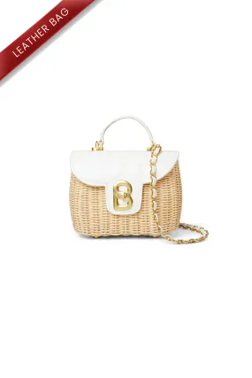 Alma Rattan Bag Small - White