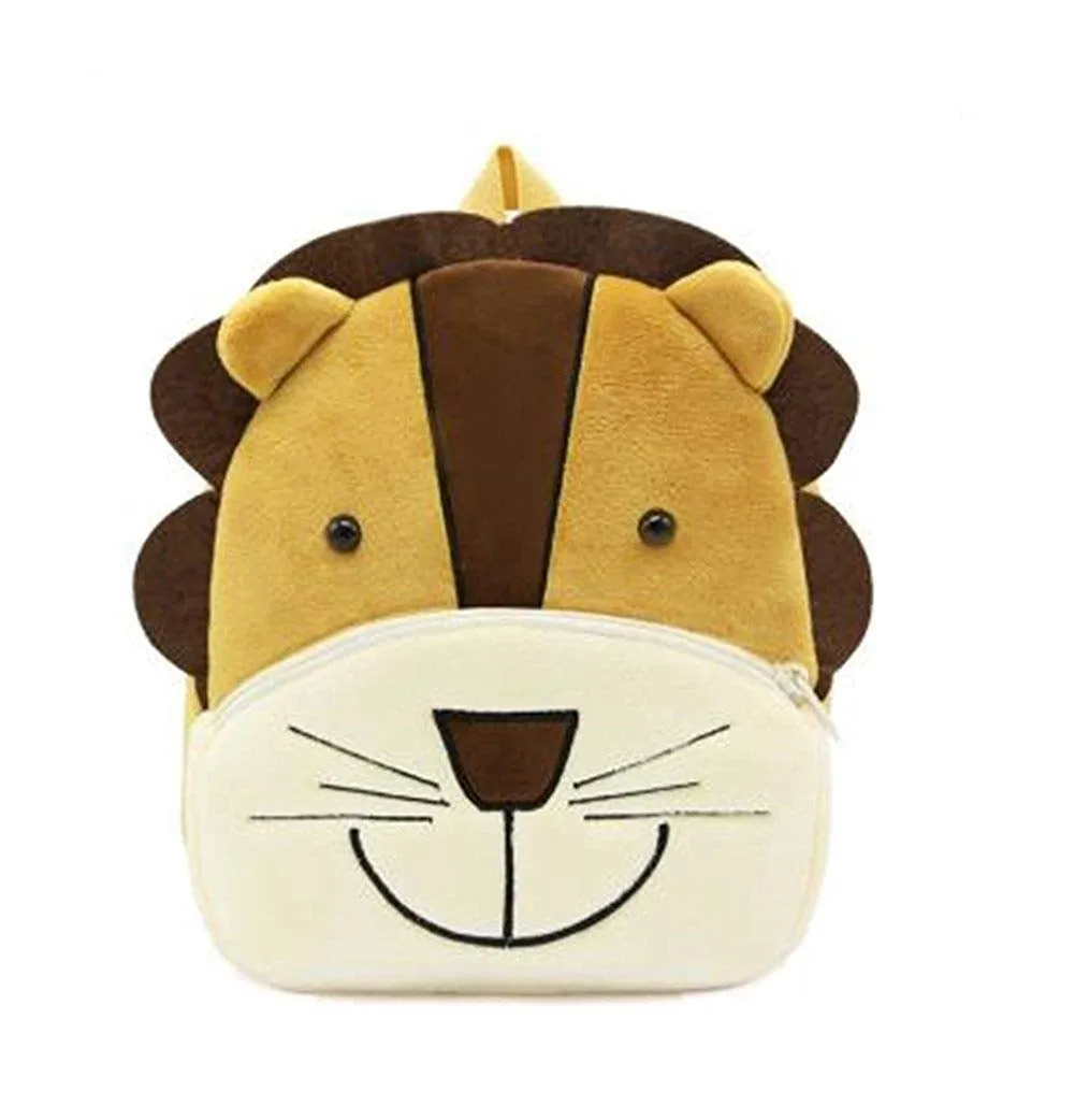 Anykidz 3D Brown Lion Kids School Backpack Cute Cartoon Animal Style Children Toddler Plush Bag Perfect Accessories For Boys and Girls