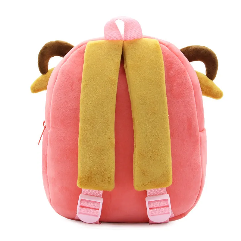 Anykidz 3D Pink Sheep School Backpack Cute Animal With Cartoon Designs Children Toddler Plush Bag For Baby Girls and Boys