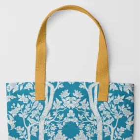 Aviary Tote - Bluebird Blue Bird Pattern Shopping Tote