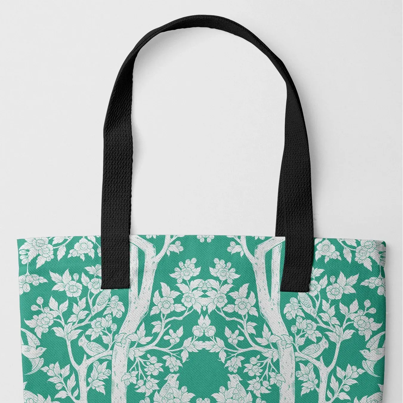 Aviary Tote - Hummingbird Green Bird Pattern Shopping Tote