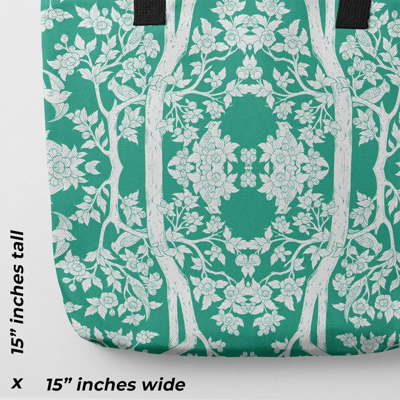 Aviary Tote - Hummingbird Green Bird Pattern Shopping Tote