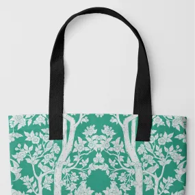 Aviary Tote - Hummingbird Green Bird Pattern Shopping Tote