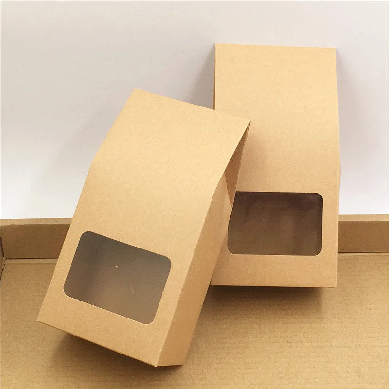 Bakery Bag - Bakery Box - Kraft Paper Bag - Snack Bag - Cookie Bread Baking Bag - Food Bag - Heart Shaped Window Bag - Bakery Packaging Bag