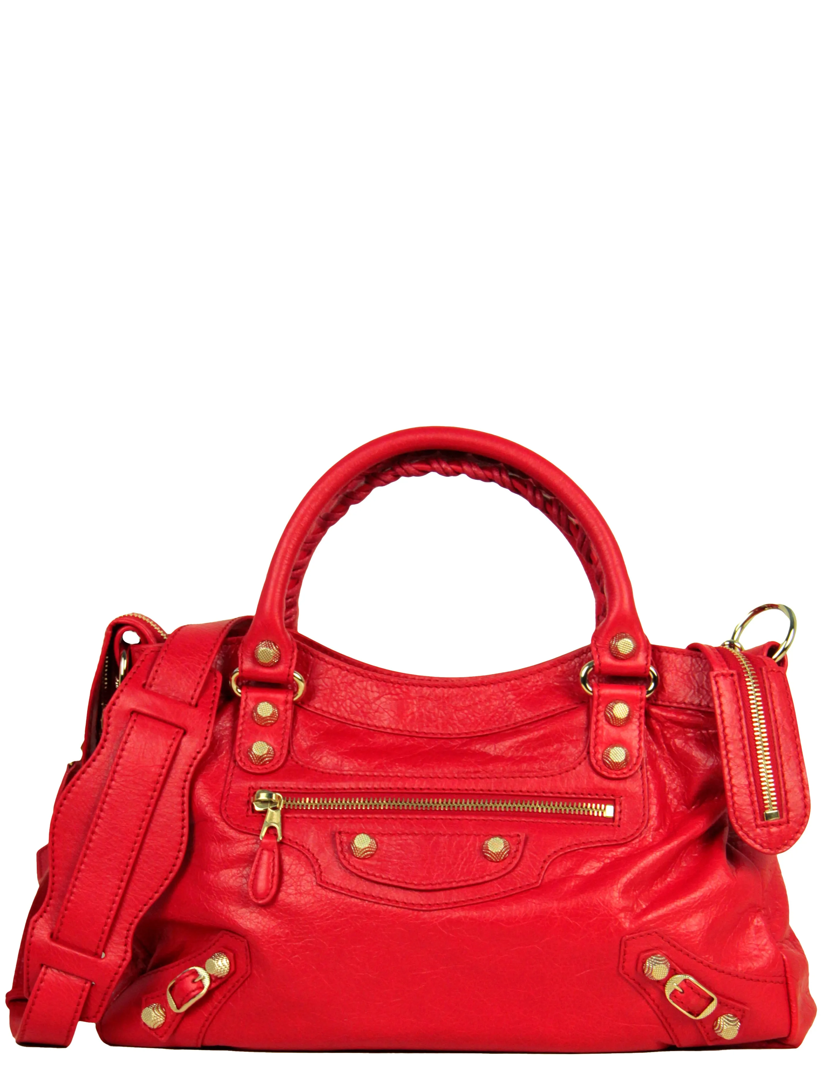 Balenciaga Red Agneau Giant 12 Town Messenger Bag