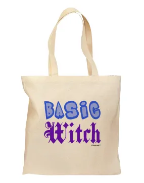 Basic Witch Color Blue Grocery Tote Bag