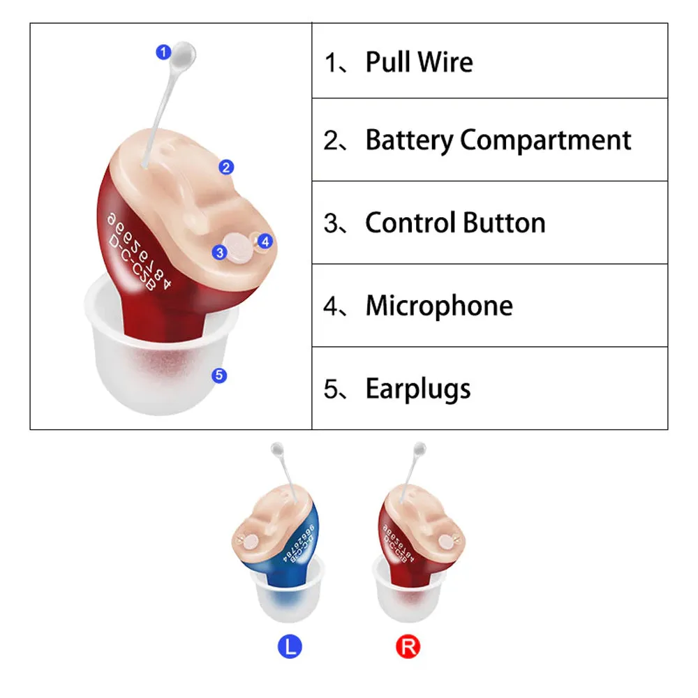 Battery Operated Mini Ear Amplifying Sound Invisible Hearing Aid