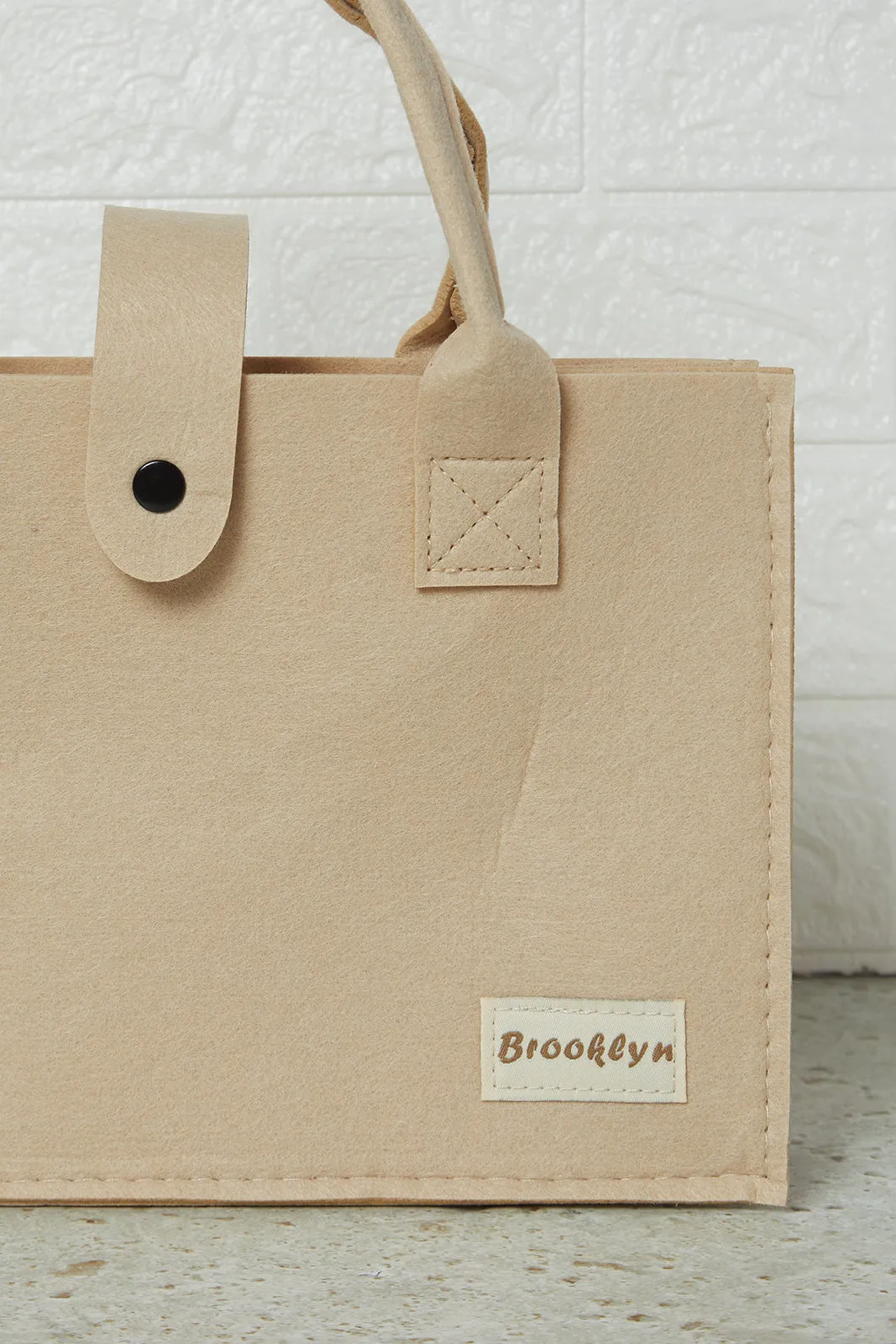 Beige Jute Shopping Bag