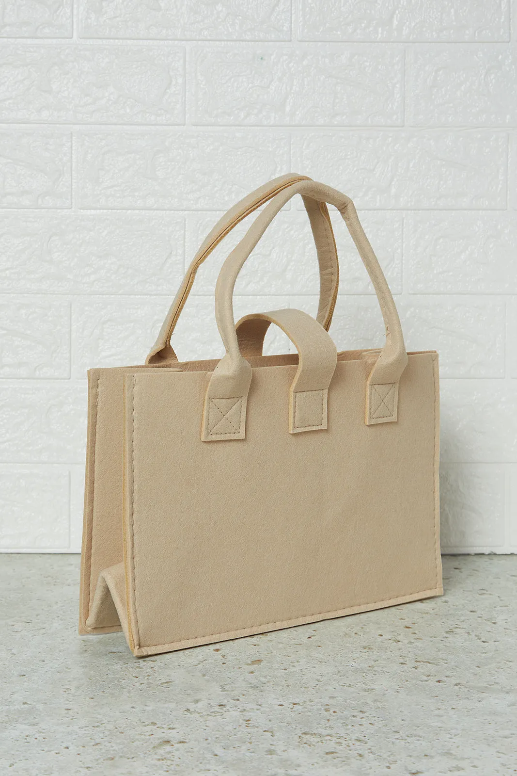 Beige Jute Shopping Bag