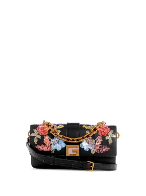 Black Floral Morada Crossbody Bag