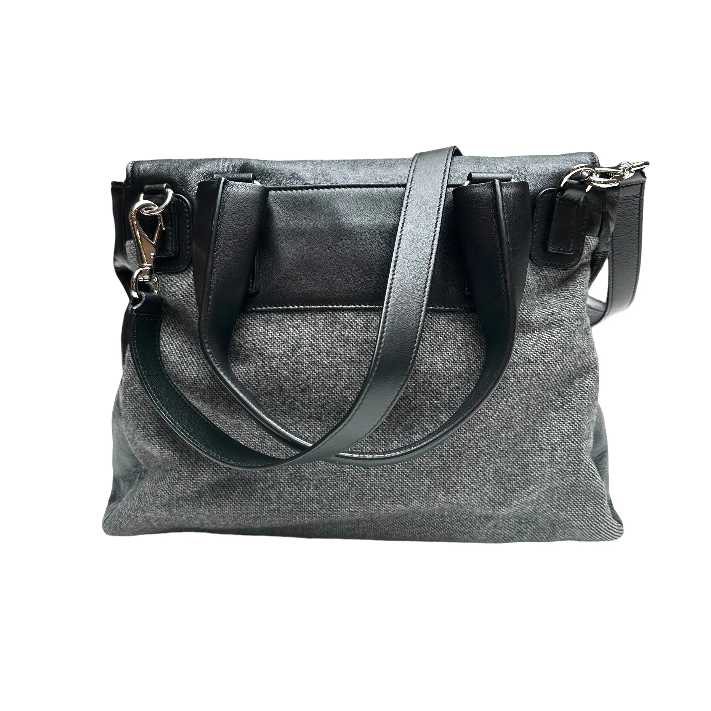 Black Leather & Fabric Bag