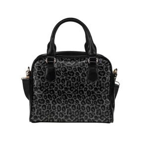 Black Leopard Purse, Animal Print Panther Cheetah Pattern Cute Small Shoulder Bag High Grade PU Leather Women Designer Handbag