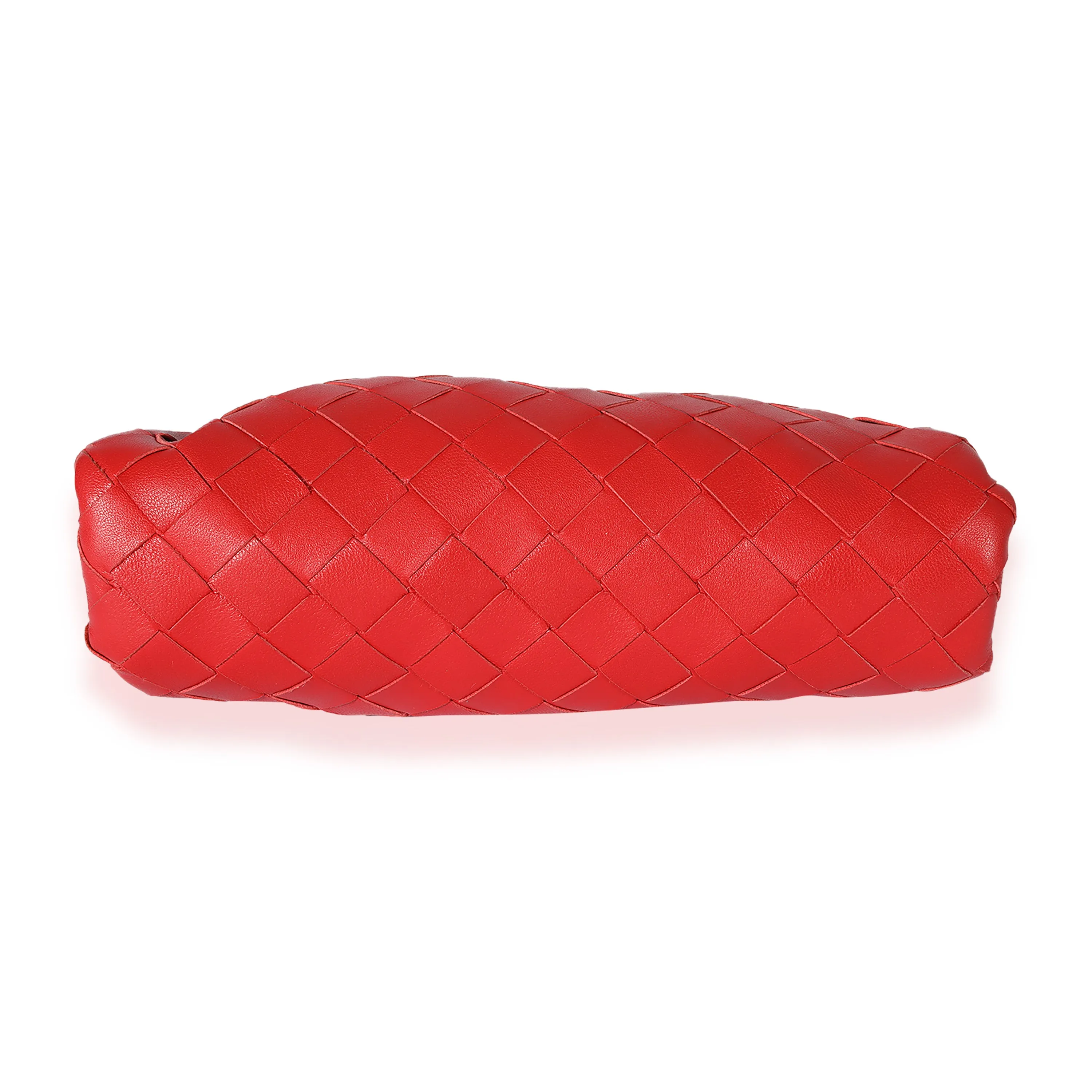 Bottega Veneta Red Intrecciato Calfskin Mini Pouch