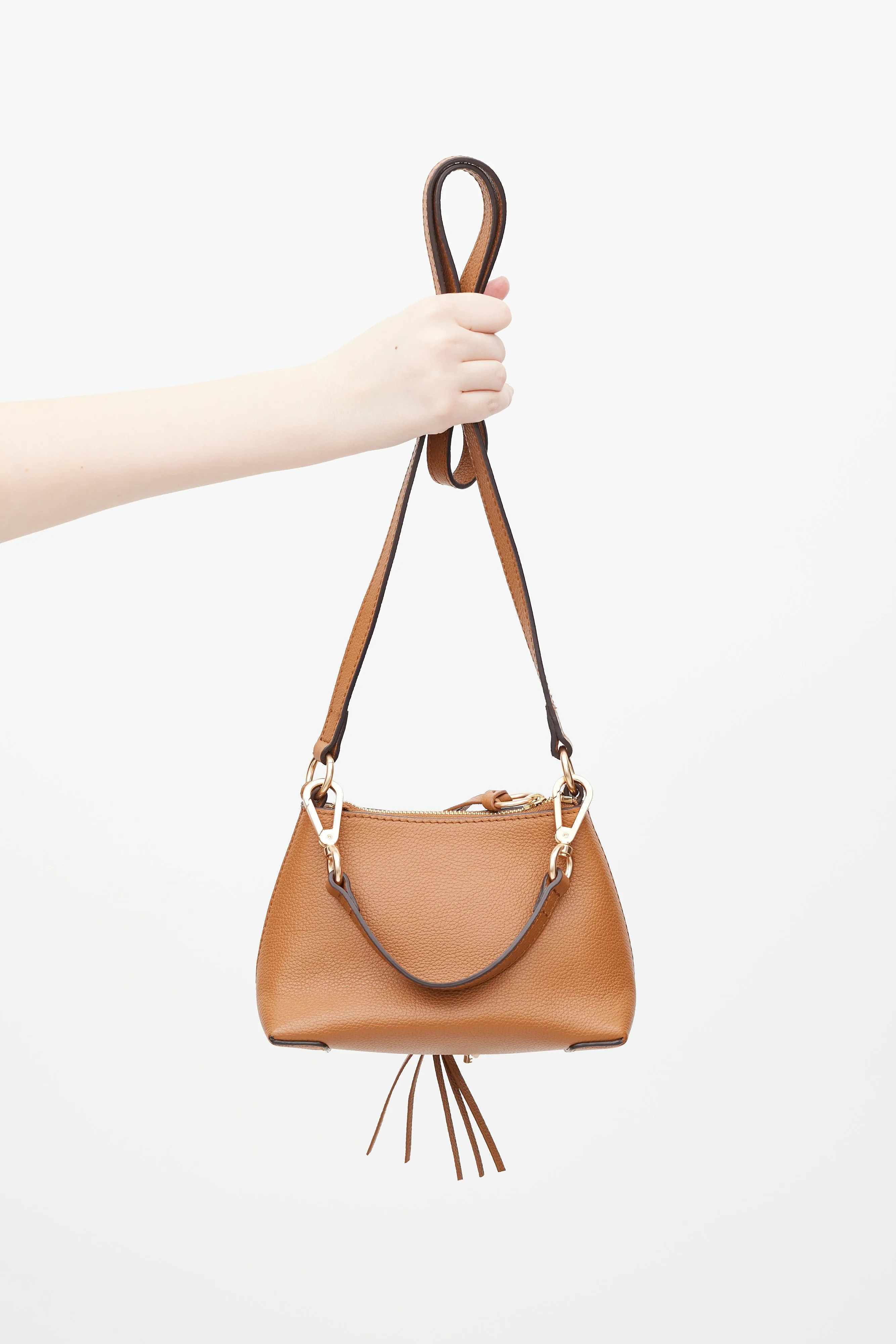 Brown Leather Mini Joan Crossbody Bag