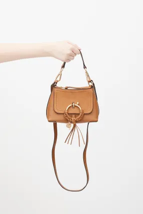 Brown Leather Mini Joan Crossbody Bag