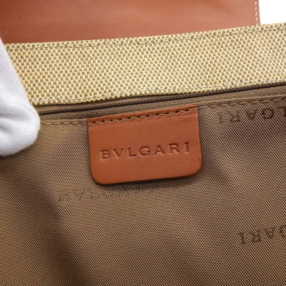 Bvlgari Canvas and Leather Shopping Tote Bag RV EIBB