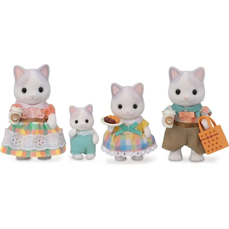 Calico Critters Latte Cat Family - Set of 4 Collectible Doll Figures