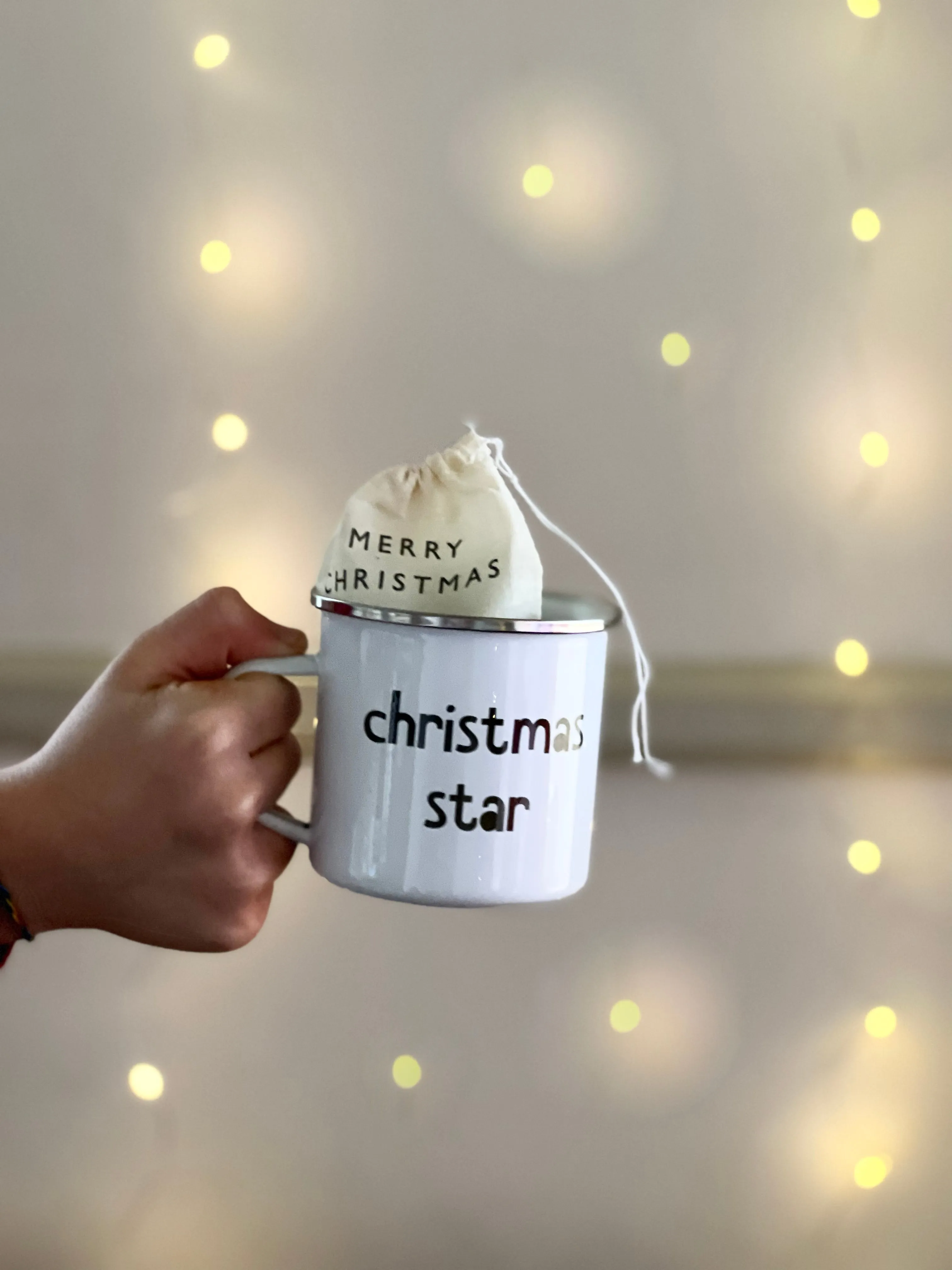 Christmas Enamel Mug and Chocolate Stocking Filler