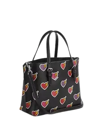 Coach Mollie Tote Bag 25 With Heart Bolt Print