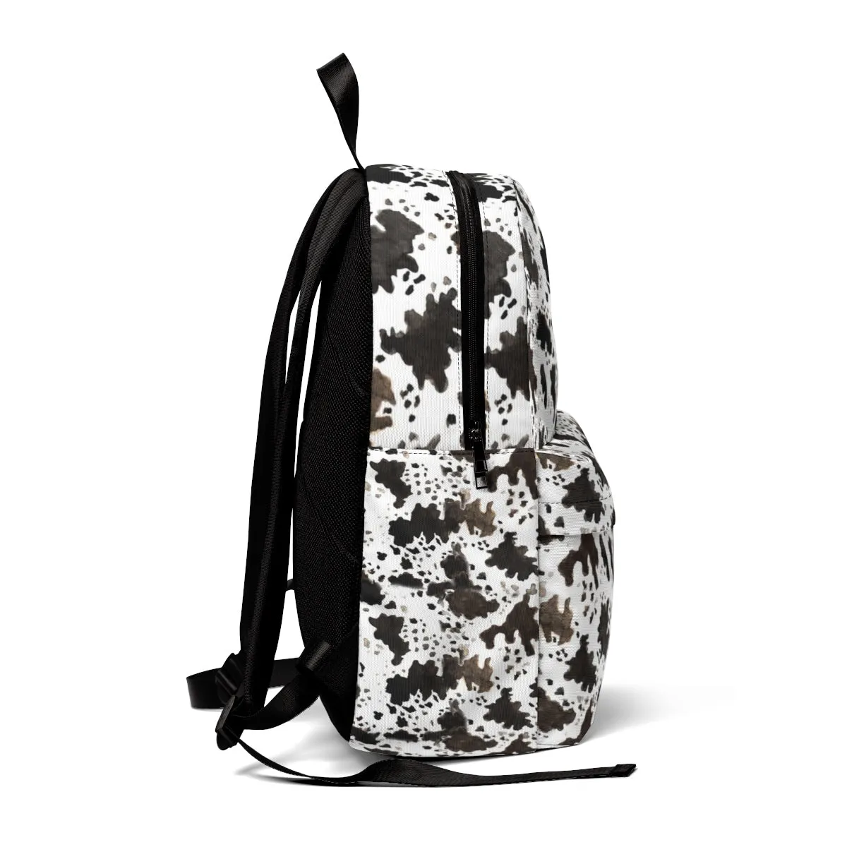 Cow Print School Bag, Best Animal Faux Fur Pattern Soft Nylon Lightweight Waterproof Classic Backpack