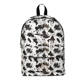 Cow Print School Bag, Best Animal Faux Fur Pattern Soft Nylon Lightweight Waterproof Classic Backpack