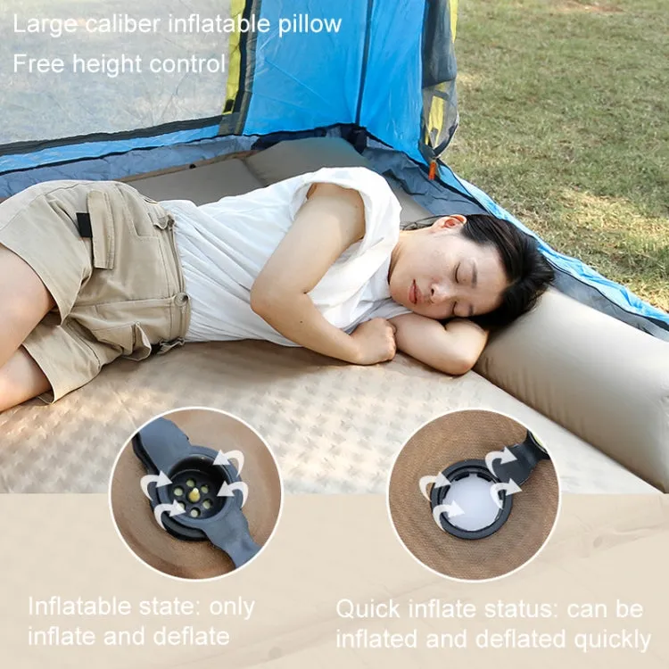 CSTUR Outdoor Thickened 5cm Automatic Inflatable Mat Tent Camping Moistureproof Sleeping Pad, Style: Two People Use khaki