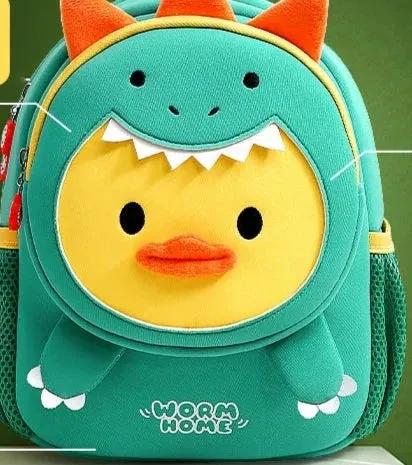 Cute Dinosaur and Little Yellow Duck Backpack for Kids - Perfect for Kindergarten