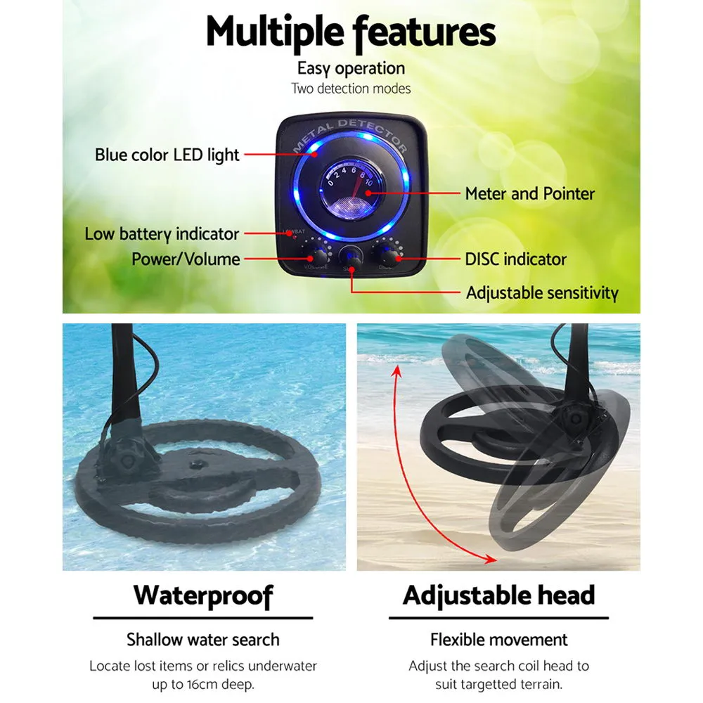 Deep Sensitive Waterproof LED Metal Detector with Headphones