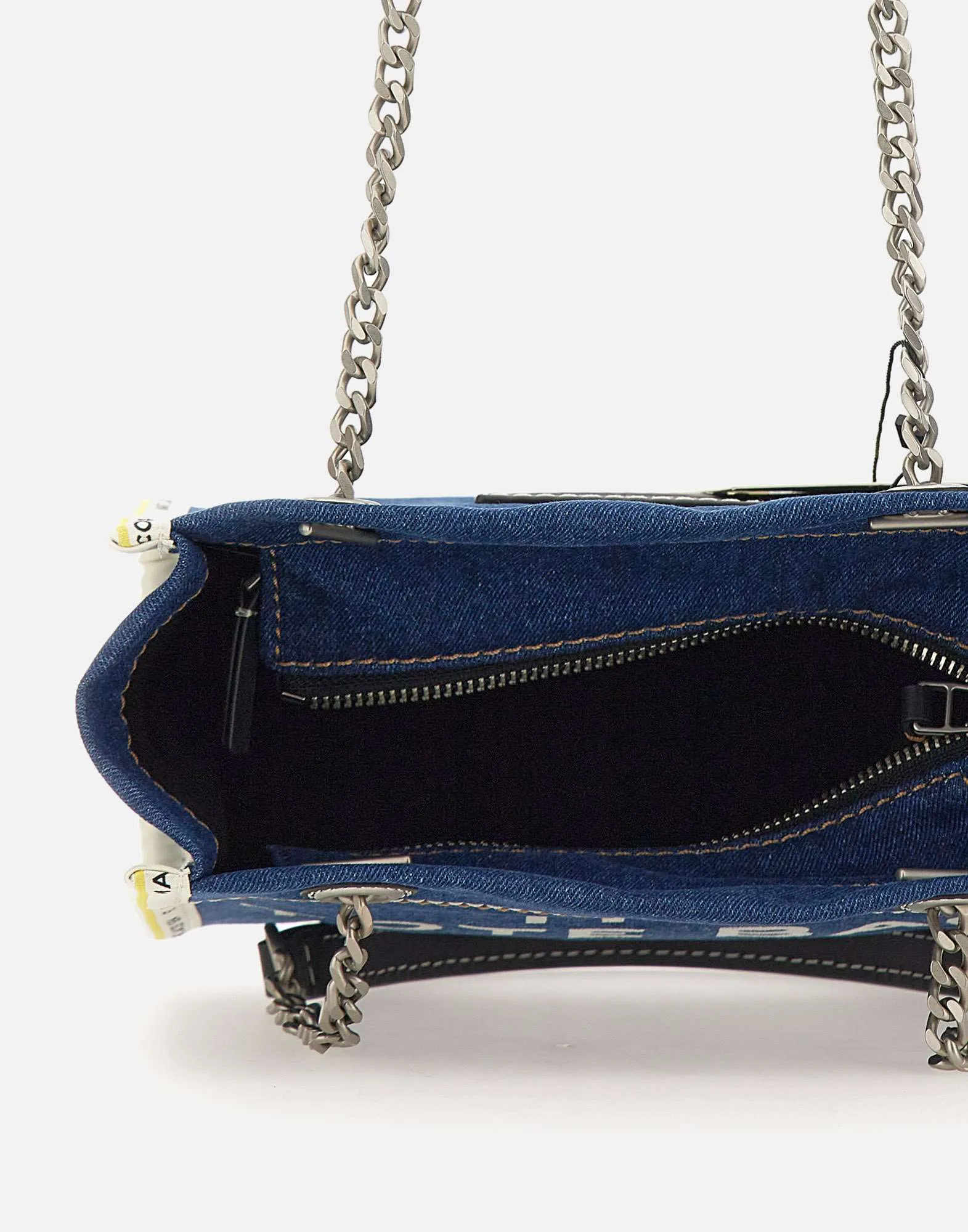 Denim Chain Small Tote Bag in Blue