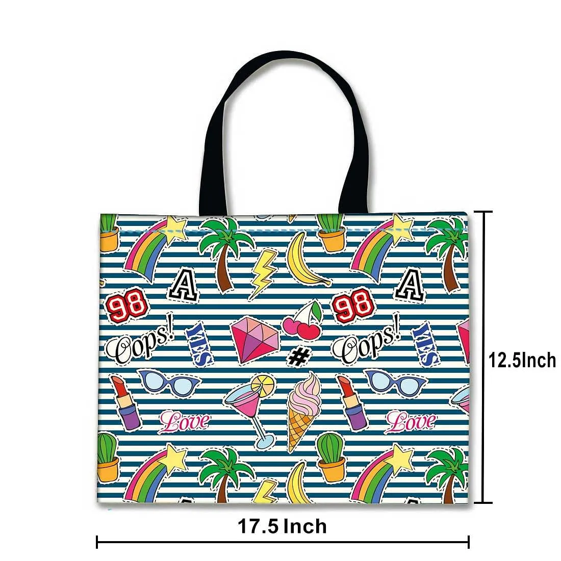 Designer Tote Bag With Zip Beach Gym Travel Bags -  Oops