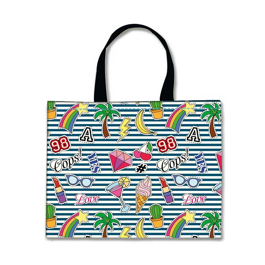 Designer Tote Bag With Zip Beach Gym Travel Bags -  Oops