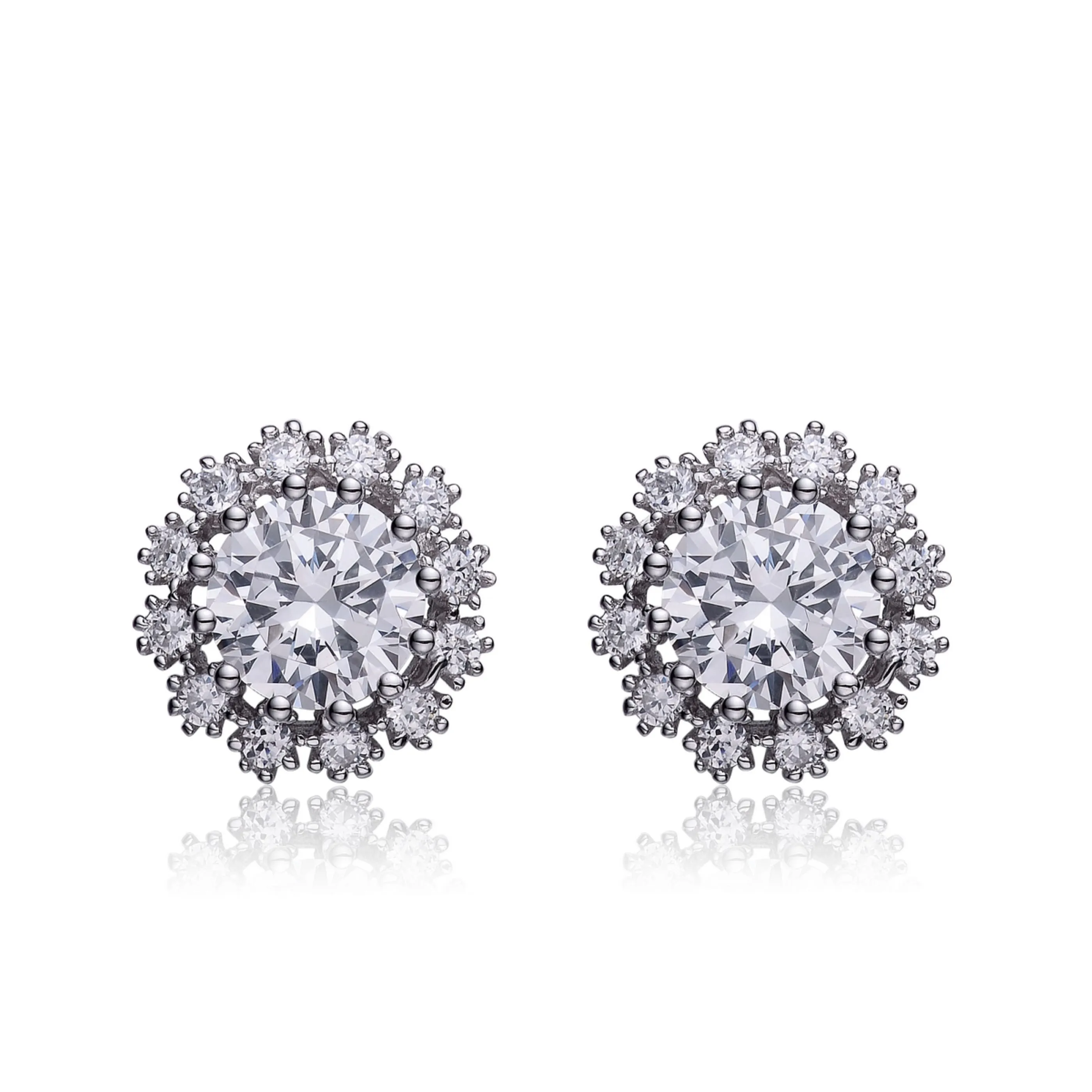 Elise Round Cluster Stud Earrings