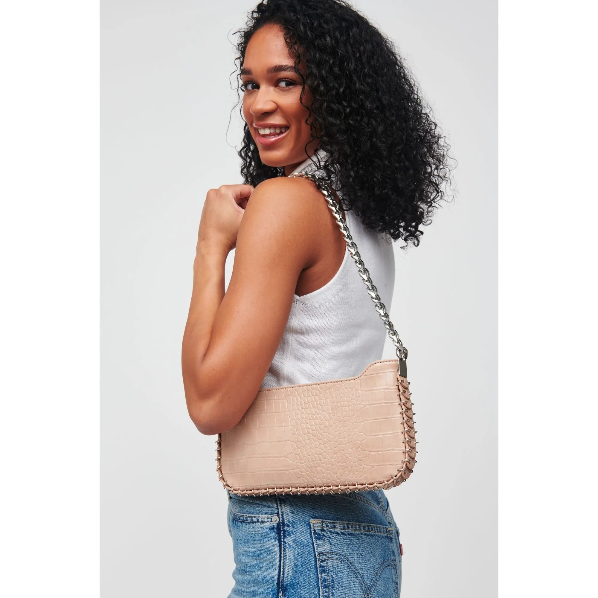 Elsie - Croc Shoulder Bag