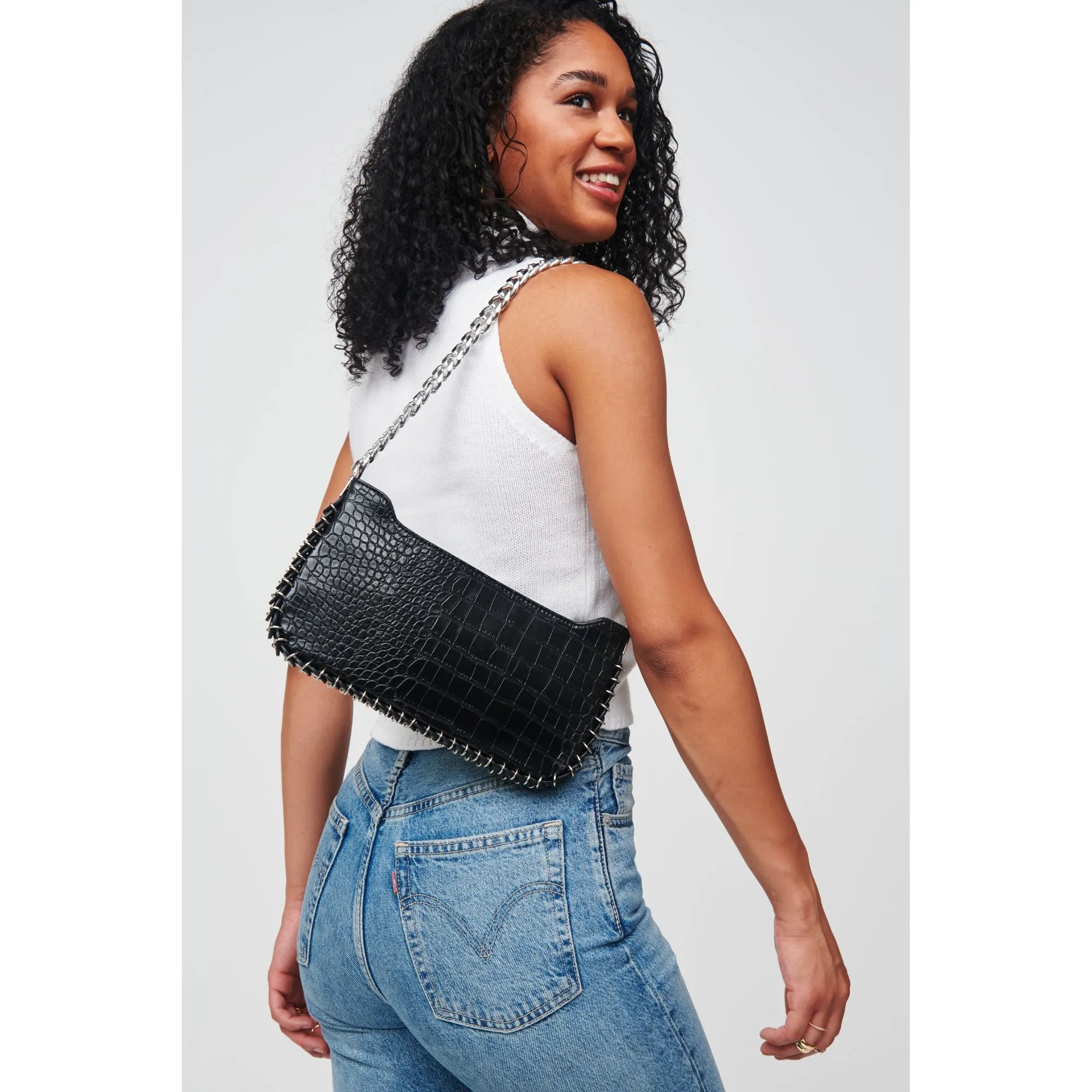 Elsie - Croc Shoulder Bag