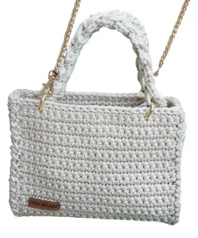 Fashion Stitch Women's Off White Classy Tote Bag Crochet For Ladies